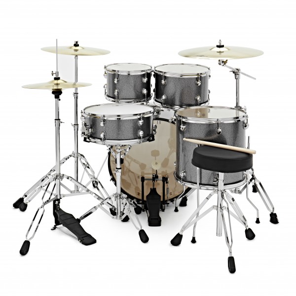 BDK-20 Expanded Fusion Drum Kit by Gear4music, Silver Sparkle