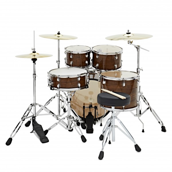 BDK-18 Jazz Expanded Drum Kit by Gear4music, Walnut