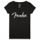 Fender Spaghetti Logo Women's Tee, Black, Medium