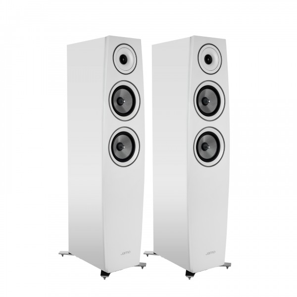 Jamo C 95 II Concert Series Floorstanding Speakers (Pair), White Front View