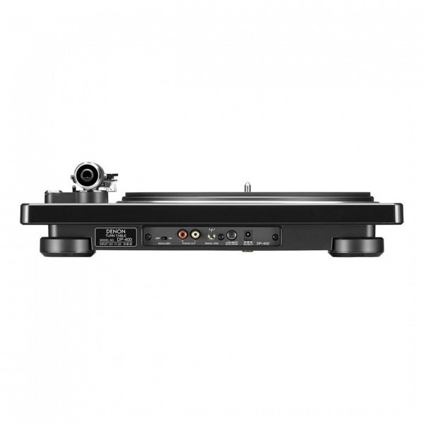 Denon DP-400 Hi-Fi Turntable, Black - Rear