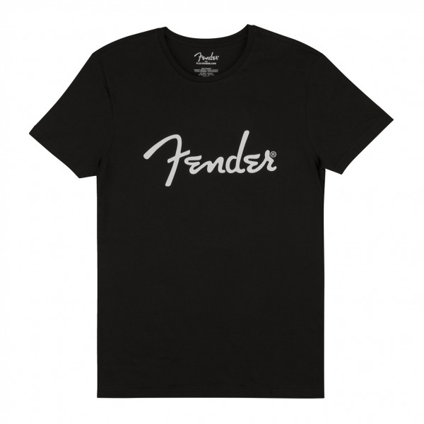Fender Spaghetti Logo Men's Tee, Black, Front View Large