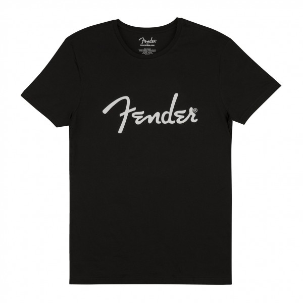 Fender Spaghetti Logo Men's Tee, Black, Front View Medium