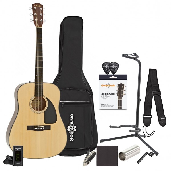Fender CD-60 Dreadnought V3 Acoustic Guitar, Natural & Accessory Pack