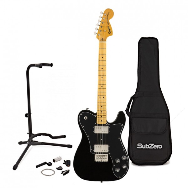 Squier Classic Vibe 70s Telecaster Deluxe MN, Black & Accesory Pack