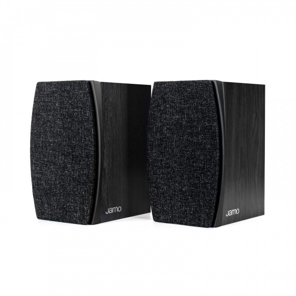 Jamo C 91 II Concert Series Bookshelf Speakers (Pair), Black Front View With Covers
