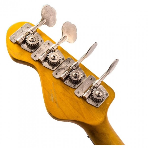 Vintage V4 Icon Bass, Distressed Firenza Red at Gear4music