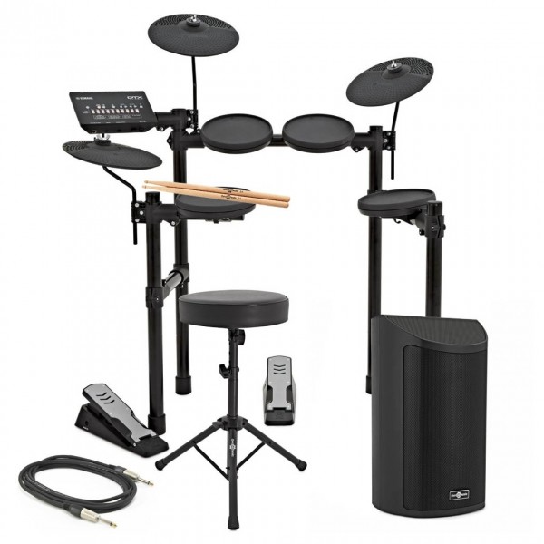 Yamaha DTX402 Electronic Drum Kit with Stool, Sticks and sideKIK Amp - Main