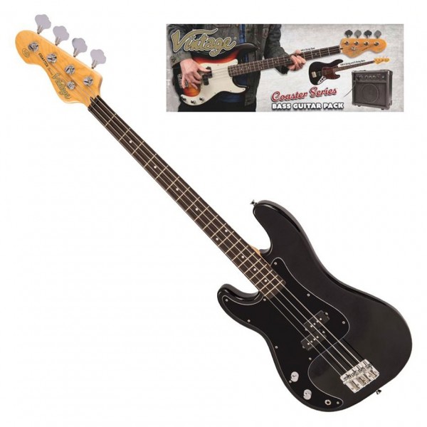 Vintage V40 Coaster Series Left Handed Bass Pack, Gloss Black