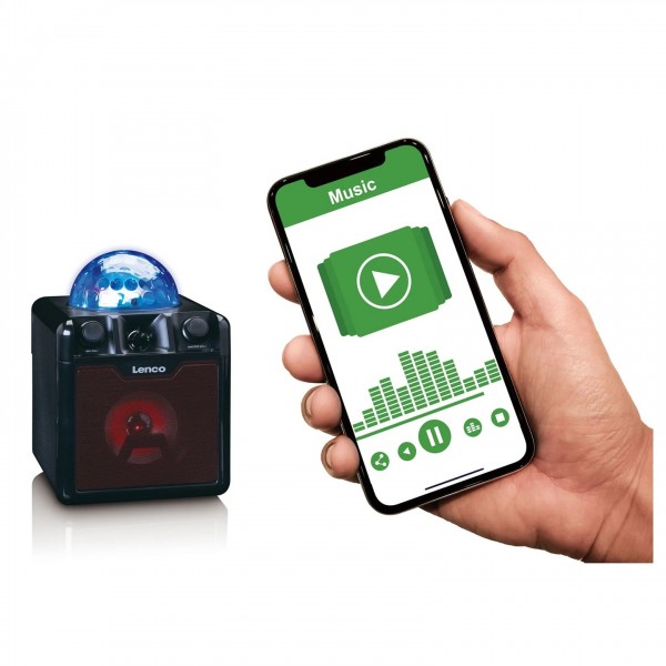 Lenco BTC-055BK Portable Bluetooth Speaker with Mic & Disco Ball