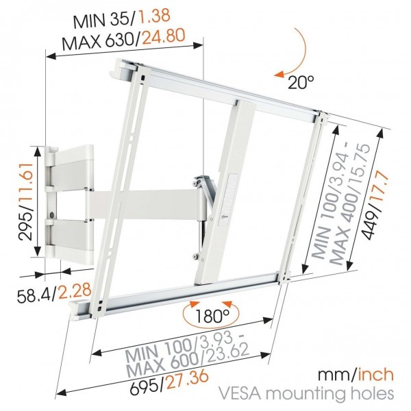Vogels THIN 545 Extra Thin LED TV (up to 65") Wall Bracket, White