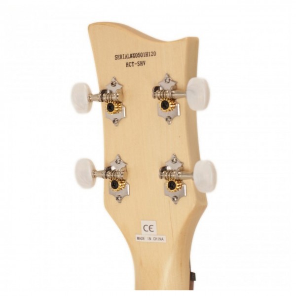 Hofner HCT Shorty Violin Bass, Sunburst - Headstock Back