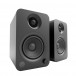 Kanto YU Powered Bookshelf Speakers, Matte Black - Angled