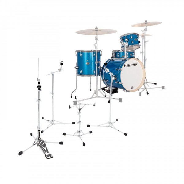 Ludwig Breakbeats 16'' Drum kit w/Flat Base Hardware, Blue Sparkle