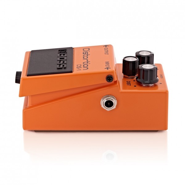 Boss DS-1 Distortion Pedal with Power Supply side 