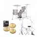 Ludwig Breakbeats 16'' Drum Kit Bundle, Silver Sparkle