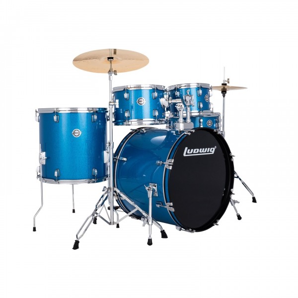 Ludwig Accent 22'' Drive 5pc Drum Kit, Blue Sparkle