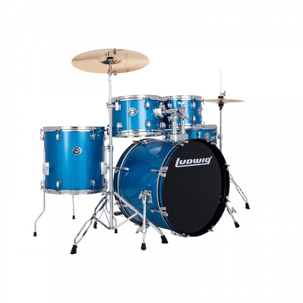 Ludwig Accent 20'' Fuse 5pc Drum Kit, Blue Sparkle