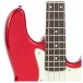 Vintage VJ74 Reissued Bass, Candy Apple Red body close up 
