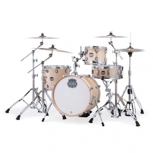 Mapex Mars Maple 18'' 4pc Bop Drum Kit w/Hardware, Natural Satin - Side