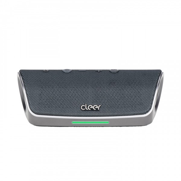 Cleer Scene Portable Bluetooth Speaker, Grey Front View 2