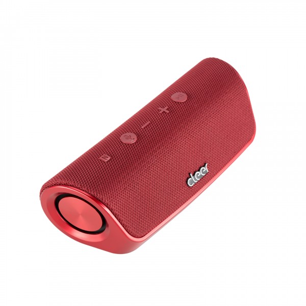 Cleer Scene Portable Bluetooth Speaker, Red Top View