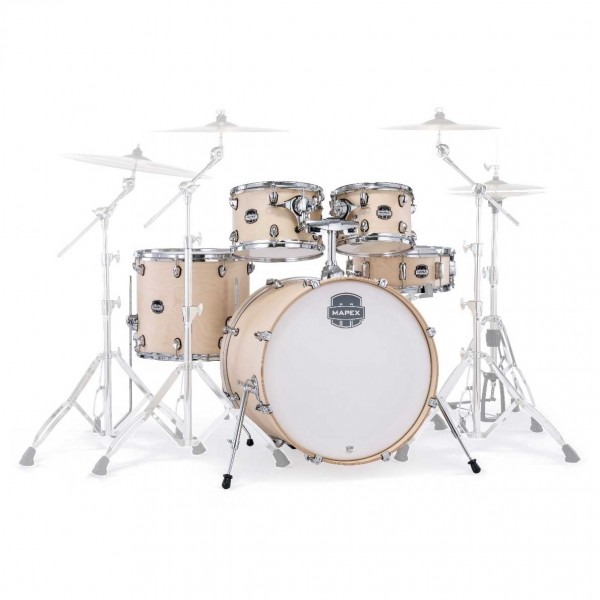 Mapex Mars Maple 22'' 5pc Rock Fusion Shell Pack, Natural Satin