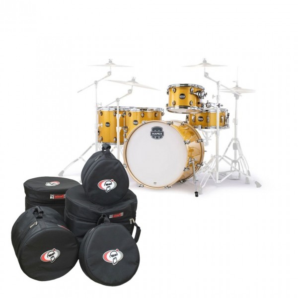 Mapex Mars Birch 22'' 5pc Crossover Shell Pack w/Bags, Sunflower