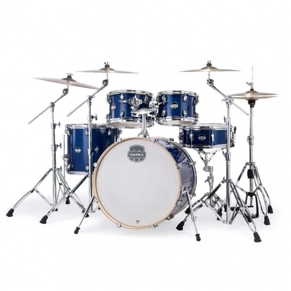 Mapex Mars Maple 22'' 5pc Rock Fusion Shell Pack, Midnight Blue - Side