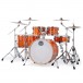 Mapex Mars Maple 22'' 6pc Studioease Shell Pack, Glossy Amber - Angle