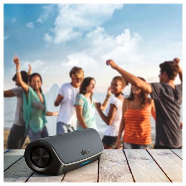 Cleer Scene Water Resistant Bluetooth Speaker, Grey Lifestyle 2