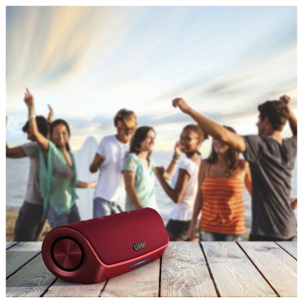 Cleer Scene Water Resistant Bluetooth Speaker, Red Lifestyle