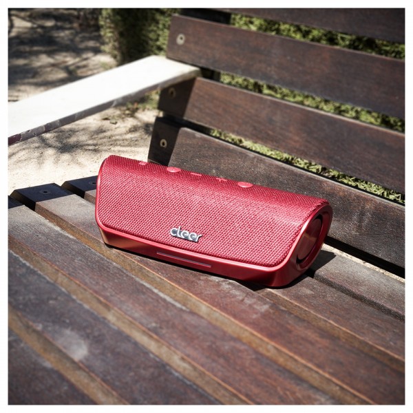 Cleer Scene Water Resistant Bluetooth Speaker, Red Lifestyle 3
