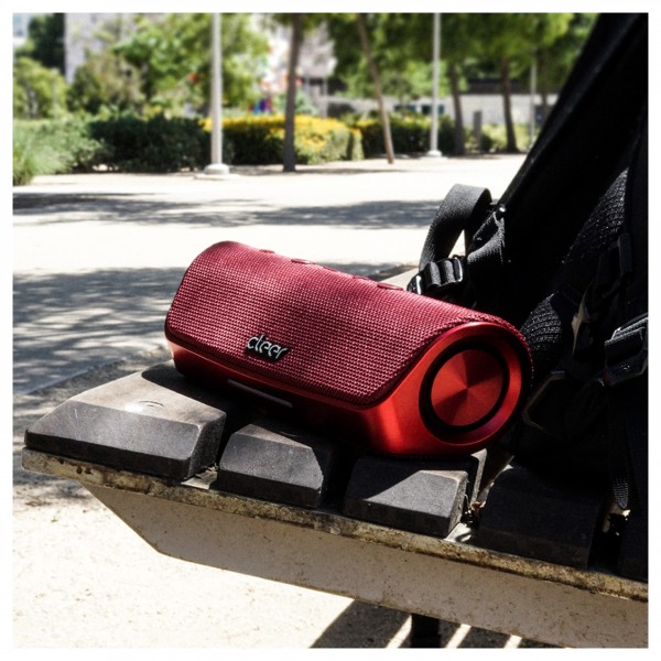Cleer Scene Water Resistant Bluetooth Speaker, Red Lifestyle 4