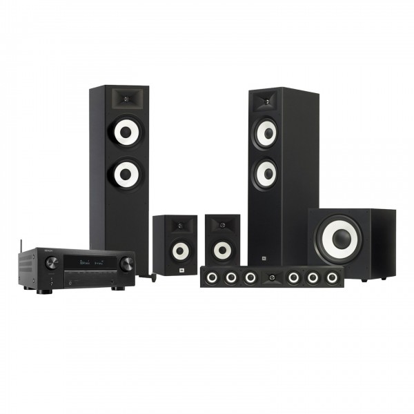 Denon AVR-X2800H & JBL Stage A190 5.1 Speaker Package, Black Full View