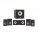 JBL Stage A120 5.1 Speaker Package, Black Front View
