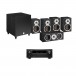 Denon AVR-X2800H, & Spektor 1 5.1 Speaker Package, Black Full View