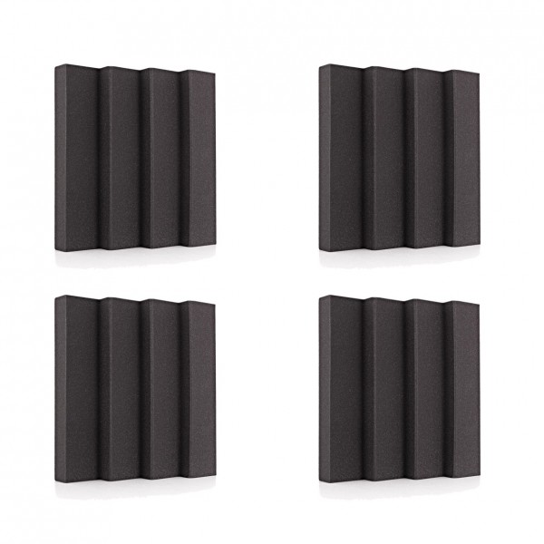 AcouFoam 30cm 4-Wedge Acoustic Panel by Gear4music, 4 pack