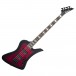 Jackson JS3Q Kelly Bird Bass, Transparent Red Burst - front