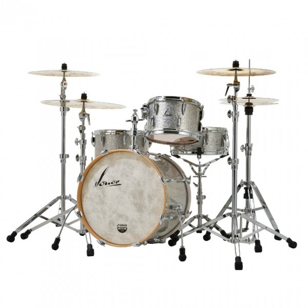 Sonor Vintage 20'' 3pc Shell Pack, Vintage Silver Glitter - Angle