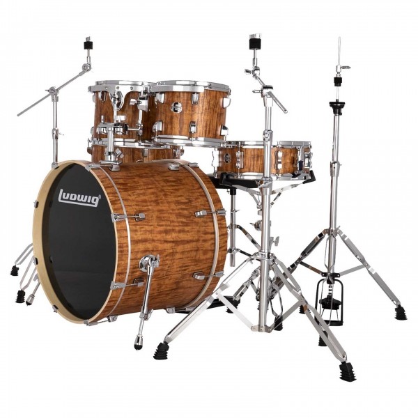 Ludwig Evolution 22'' 5pc Drum Kit w/Cymbals, Cherry - Side