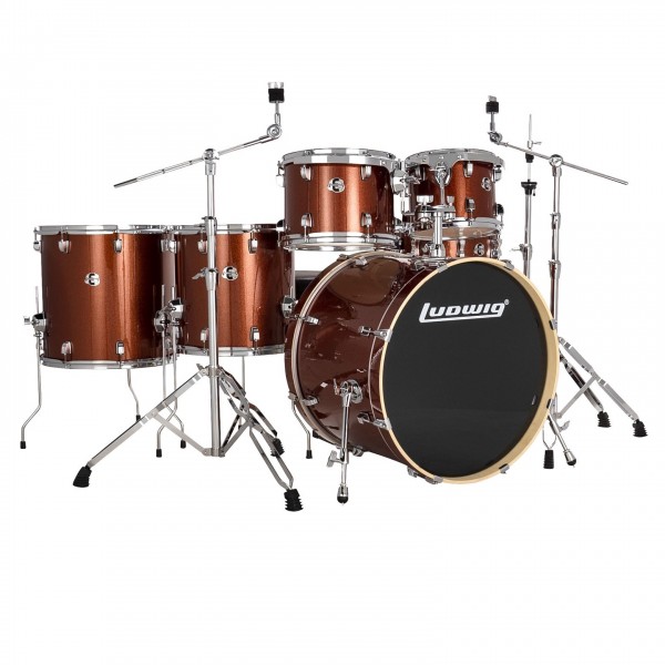 Ludwig Evolution 22'' 6pc Drum Kit w/Cymbals, Copper