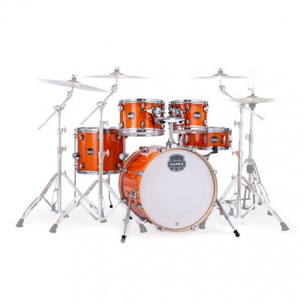 Mapex Mars Maple 20'' 5pc Fusion Shell Pack, Glossy Amber