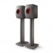 KEF LS50 Meta Speakers (Pair), Titanium Grey w/Stands spike shoes removed