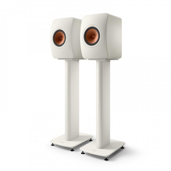 KEF LS50 Meta Speakers (Pair), Mineral White w/Stands