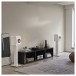 KEF LS50 Meta Speakers (Pair), Mineral White w/Stands in vinyl setup