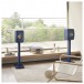 KEF LS50 Meta Special Edition Speakers (Pair), Royal Blue w/Stands in home audio setup