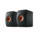 KEF LS50W MKII Wireless Speakers (Pair), Carbon Black Front View