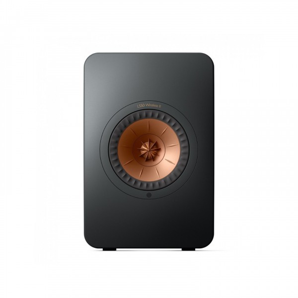 KEF LS50W MKII Wireless Speakers (Pair), Carbon Black Forward View