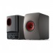 KEF LS50W MKII Wireless Speakers (Pair), Titanium Grey Front and Back View